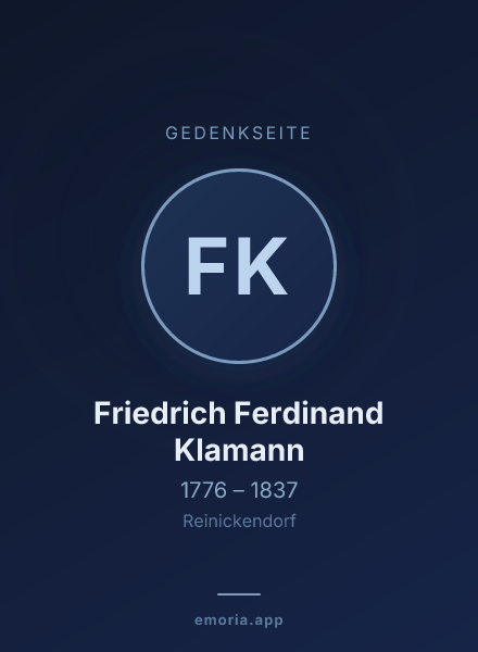 Gedenkportrait von Friedrich Ferdinand Klamann