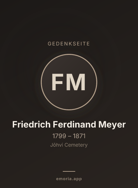 Gedenkportrait von Friedrich Ferdinand Meyer