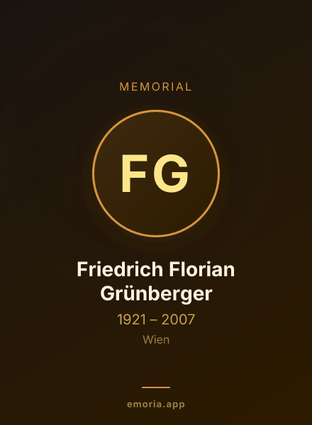 Memorial portrait of Friedrich Florian Grünberger