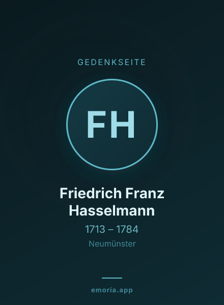 Gedenkportrait von Friedrich Franz Hasselmann