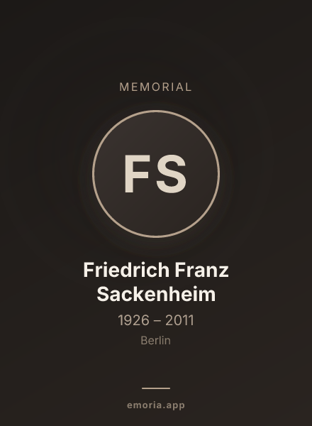 Memorial portrait of Friedrich Franz Sackenheim