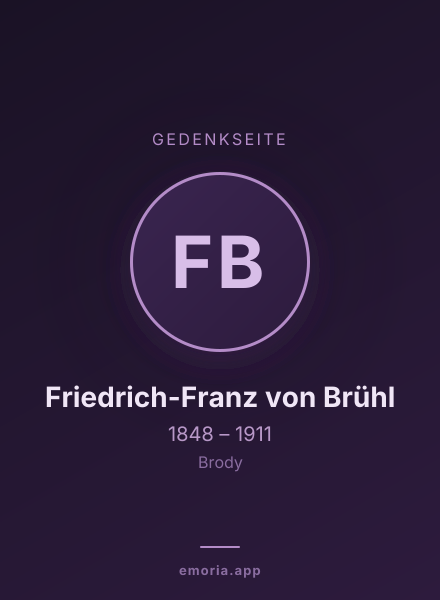 Gedenkportrait von Friedrich-Franz von Brühl