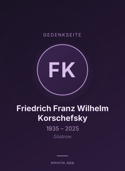 Gedenkportrait von Friedrich Franz Wilhelm Korschefsky