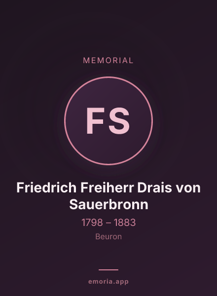 Memorial portrait of Friedrich Freiherr Drais von Sauerbronn