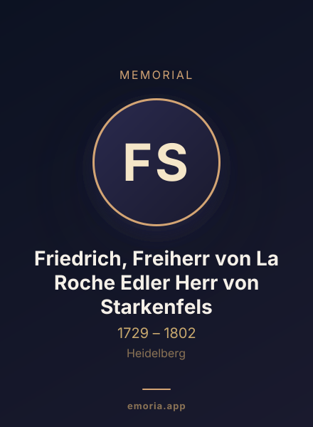 Memorial portrait of Friedrich, Freiherr von La Roche Edler Herr von Starkenfels