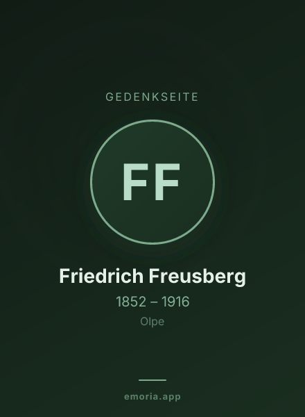 Gedenkportrait von Friedrich Freusberg