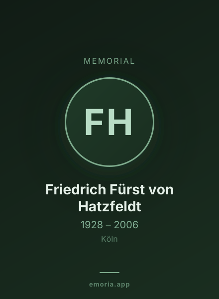 Memorial portrait of Friedrich Fürst von Hatzfeldt