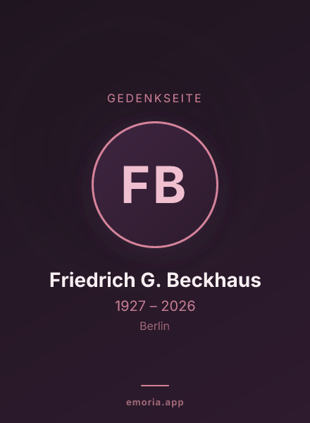 Gedenkportrait von Friedrich G. Beckhaus