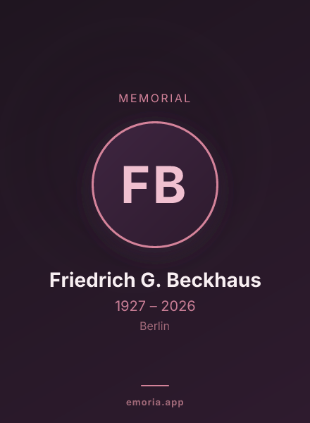 Memorial portrait of Friedrich G. Beckhaus