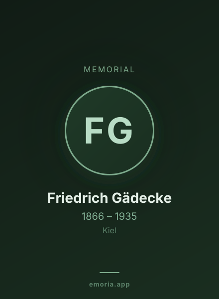 Memorial portrait of Friedrich Gädecke