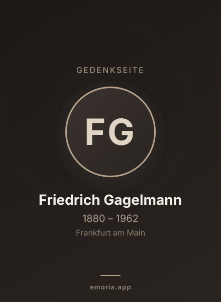 Gedenkportrait von Friedrich Gagelmann