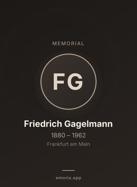 Memorial portrait of Friedrich Gagelmann