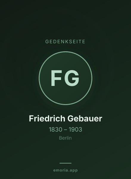 Gedenkportrait von Friedrich Gebauer