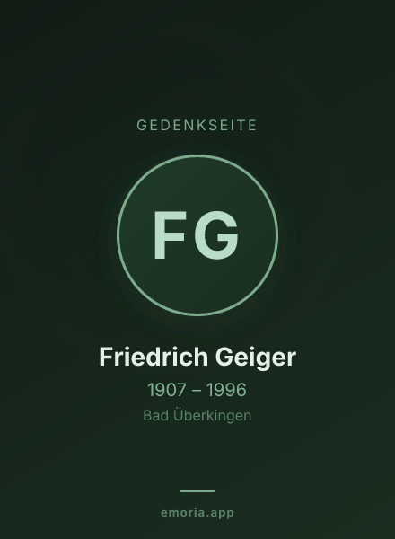 Gedenkportrait von Friedrich Geiger