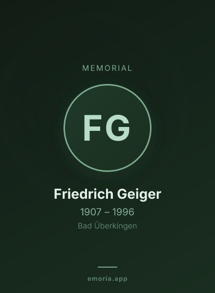 Memorial portrait of Friedrich Geiger