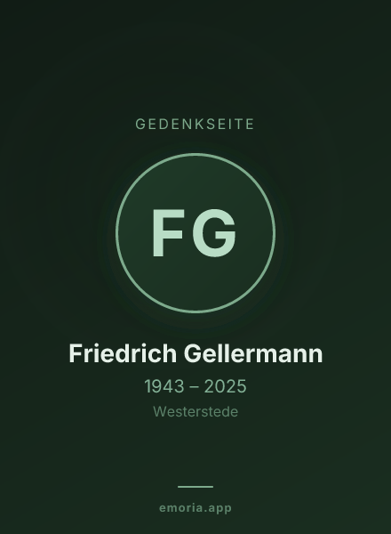 Gedenkportrait von Friedrich Gellermann
