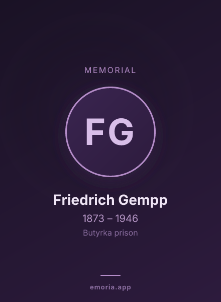 Memorial portrait of Friedrich Gempp