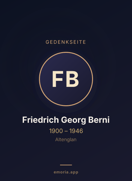 Gedenkportrait von Friedrich Georg Berni
