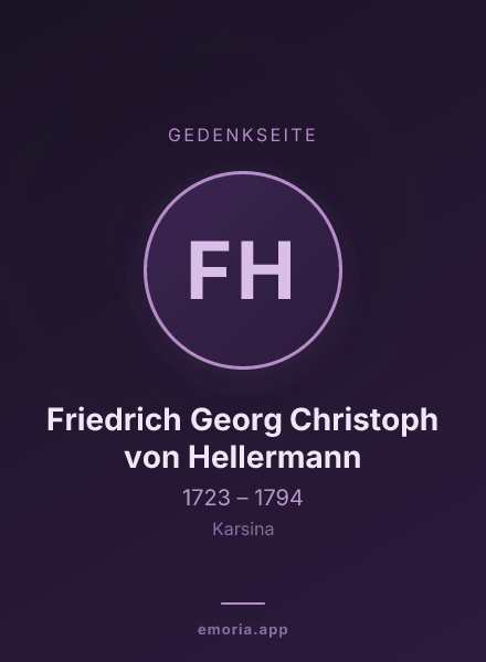 Gedenkportrait von Friedrich Georg Christoph von Hellermann