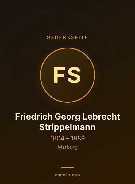Gedenkportrait von Friedrich Georg Lebrecht Strippelmann