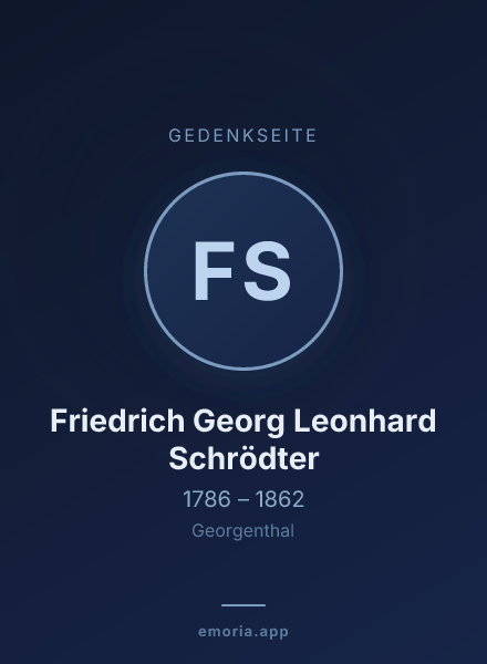 Gedenkportrait von Friedrich Georg Leonhard Schrödter