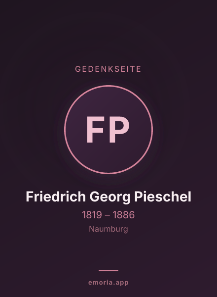 Gedenkportrait von Friedrich Georg Pieschel