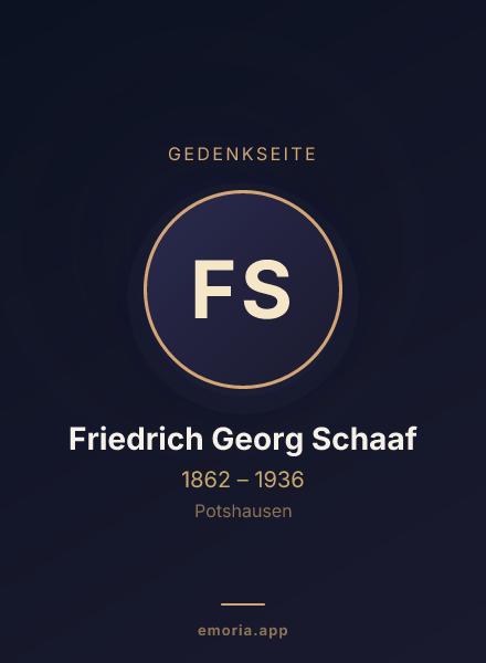Gedenkportrait von Friedrich Georg Schaaf