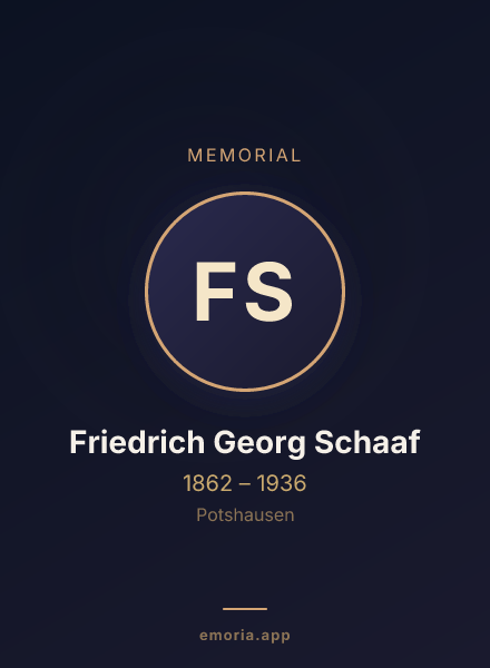 Memorial portrait of Friedrich Georg Schaaf