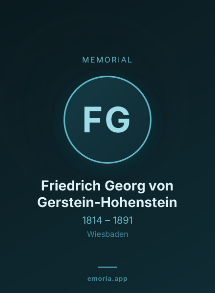 Memorial portrait of Friedrich Georg von Gerstein-Hohenstein