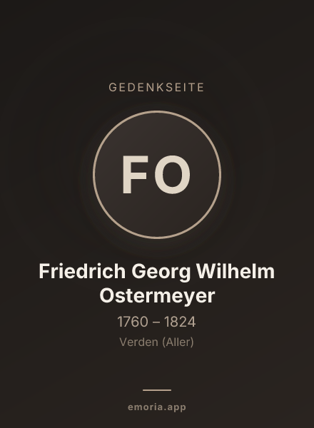 Gedenkportrait von Friedrich Georg Wilhelm Ostermeyer