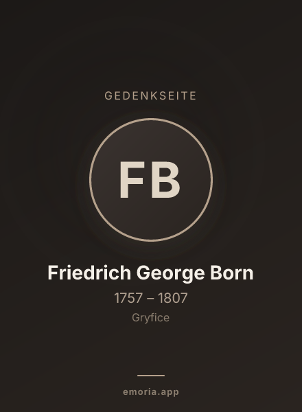 Gedenkportrait von Friedrich George Born