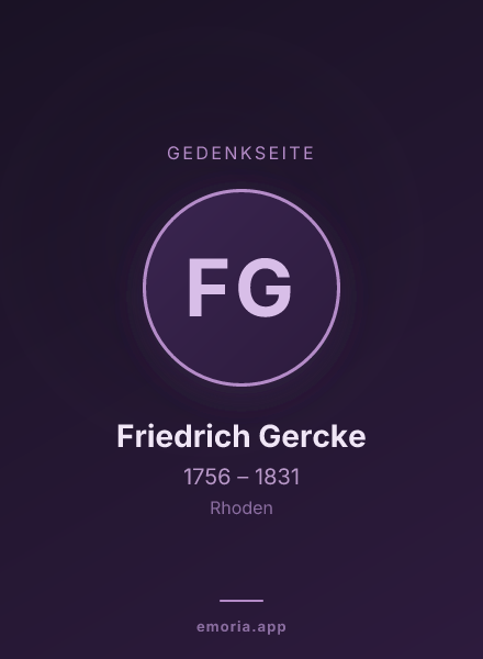 Gedenkportrait von Friedrich Gercke