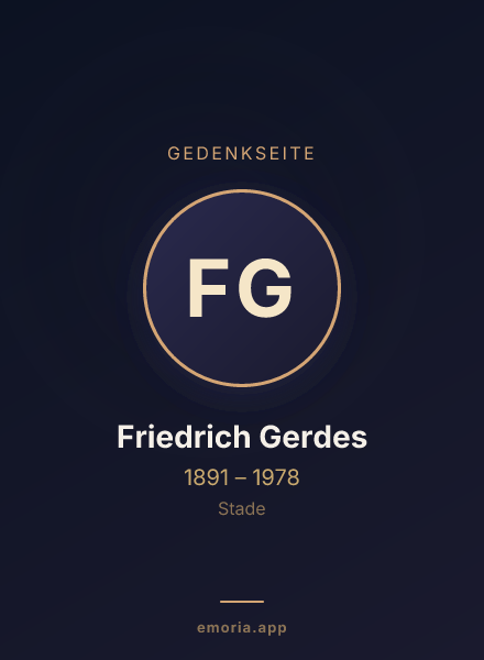 Gedenkportrait von Friedrich Gerdes