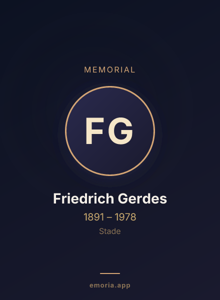 Memorial portrait of Friedrich Gerdes