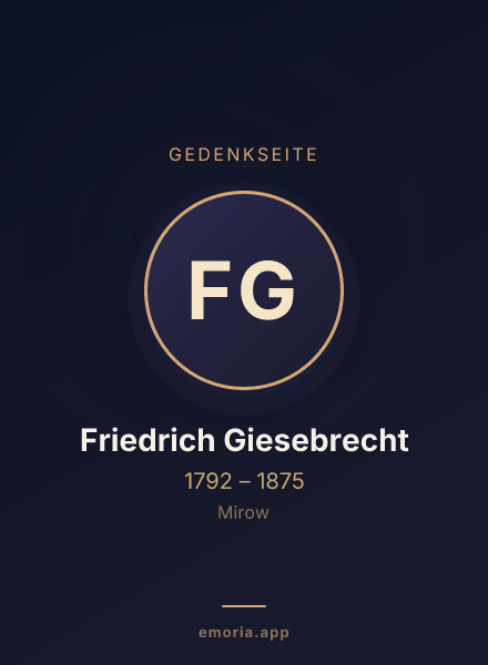 Gedenkportrait von Friedrich Giesebrecht