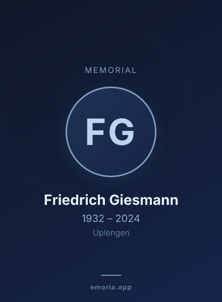 Memorial portrait of Friedrich Giesmann