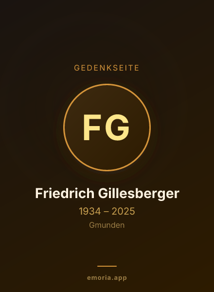 Gedenkportrait von Friedrich Gillesberger