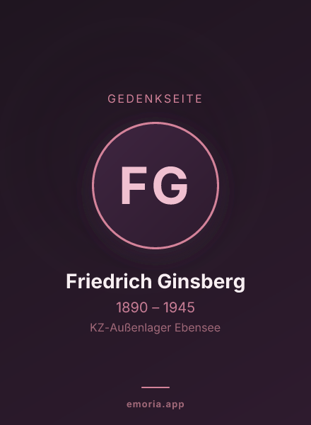 Gedenkportrait von Friedrich Ginsberg