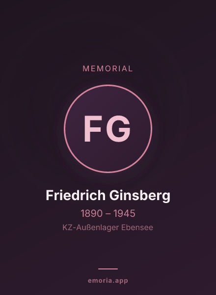 Memorial portrait of Friedrich Ginsberg