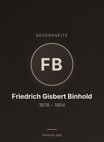 Gedenkportrait von Friedrich Gisbert Binhold
