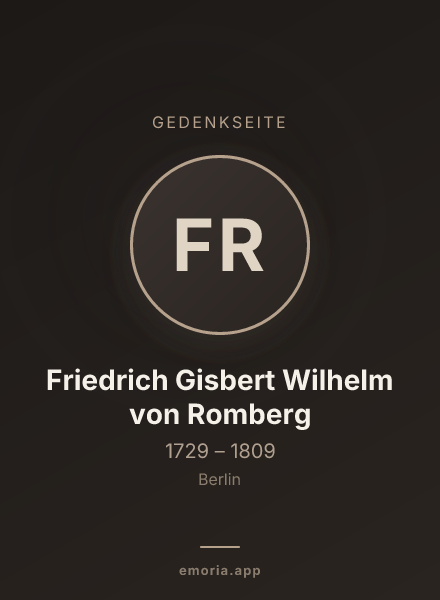 Gedenkportrait von Friedrich Gisbert Wilhelm von Romberg