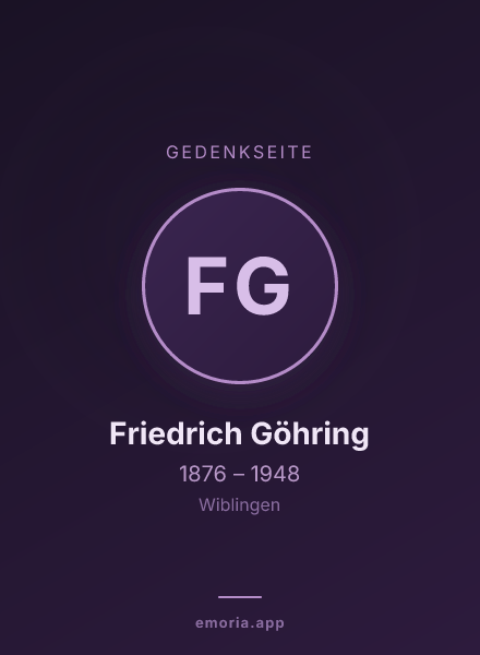 Gedenkportrait von Friedrich Göhring