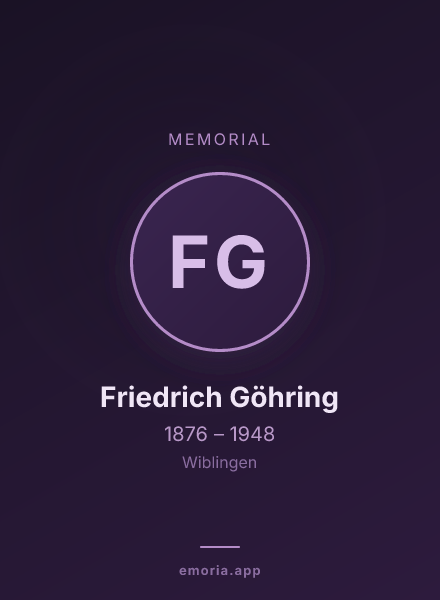 Memorial portrait of Friedrich Göhring