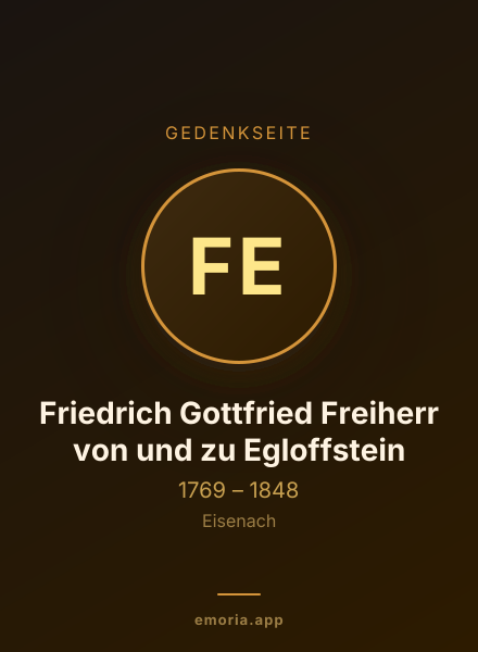 Gedenkportrait von Friedrich Gottfried Freiherr von und zu Egloffstein