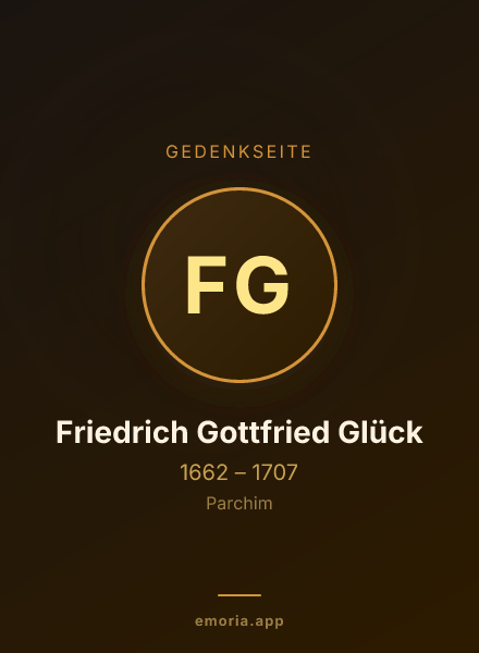 Gedenkportrait von Friedrich Gottfried Glück