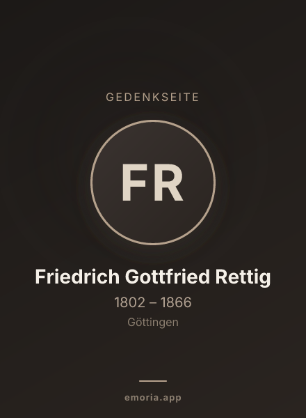 Gedenkportrait von Friedrich Gottfried Rettig