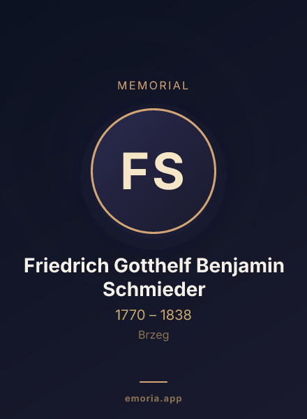 Memorial portrait of Friedrich Gotthelf Benjamin Schmieder