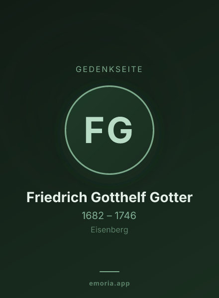 Gedenkportrait von Friedrich Gotthelf Gotter