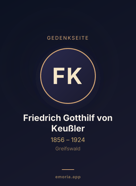 Gedenkportrait von Friedrich Gotthilf von Keußler