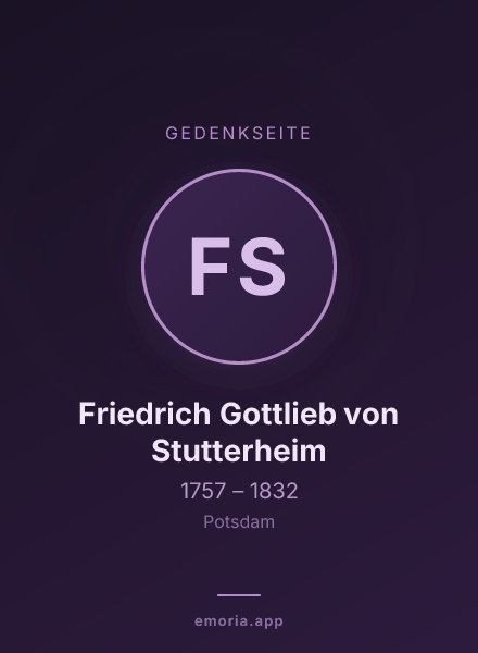 Gedenkportrait von Friedrich Gottlieb von Stutterheim